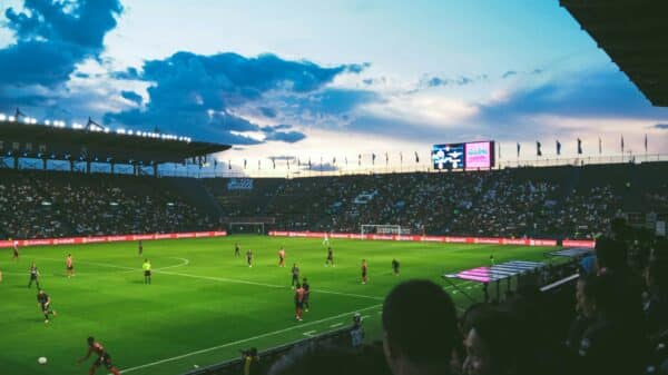 people watching soccer arena